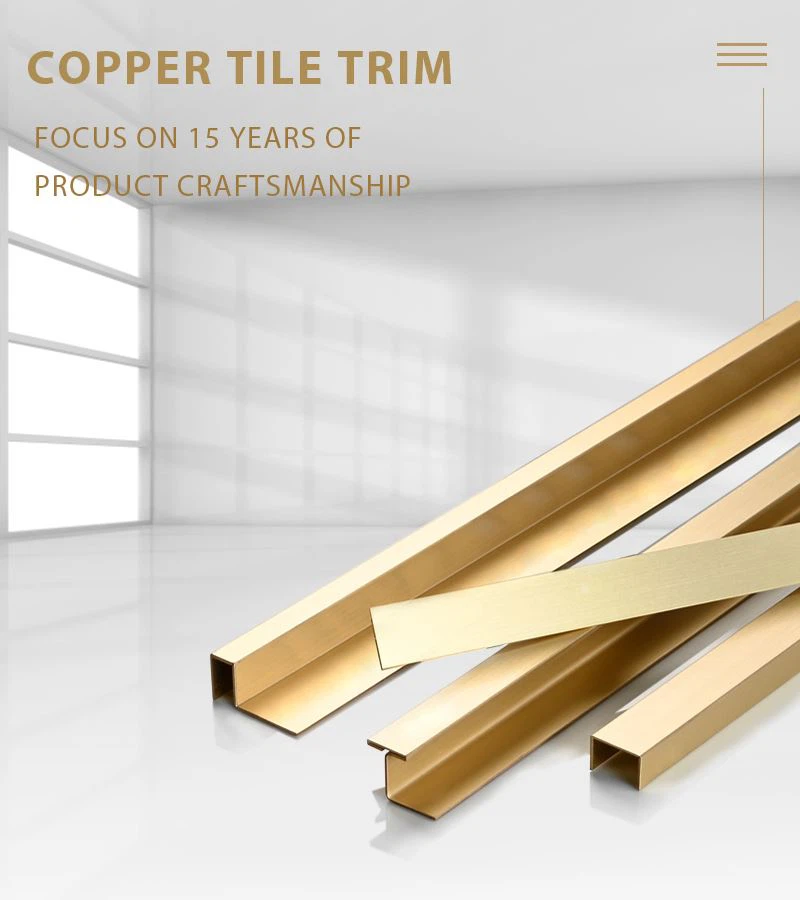 01 brushed copper tile trim